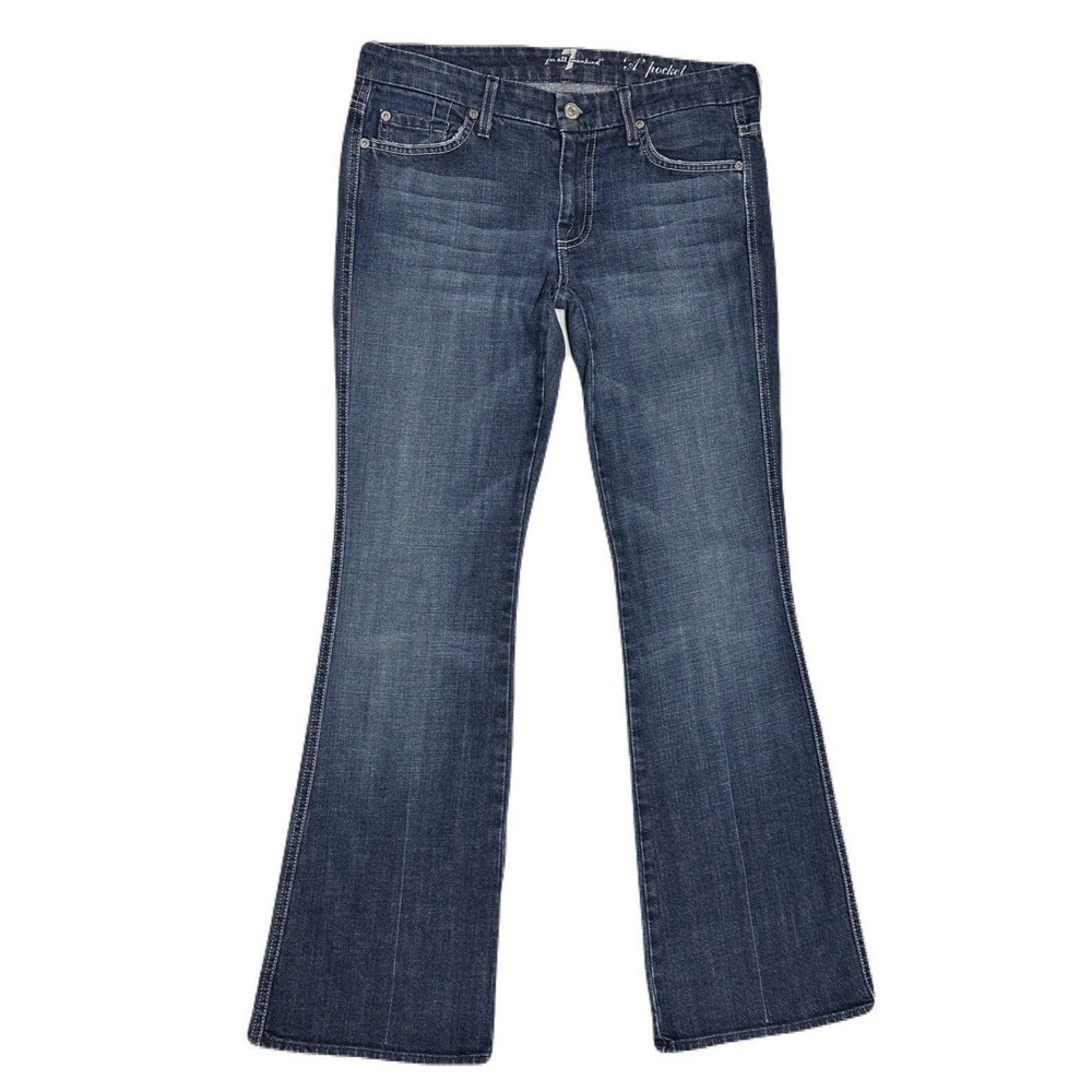 7 For All Mankind Womens Size 28 Reg A-Pocket Y2K Medium Wash Bootcut Jean EUC